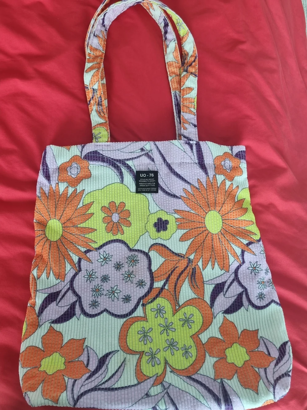 Urban Outfitters Floral Corduroy Tote Bag – Colorful Y2K Style